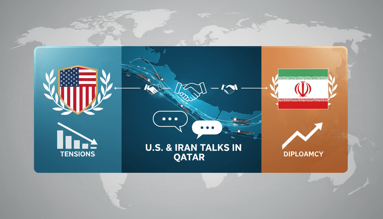U.S. and Iran flags symbolizing diplomatic negotiations in Qatar.