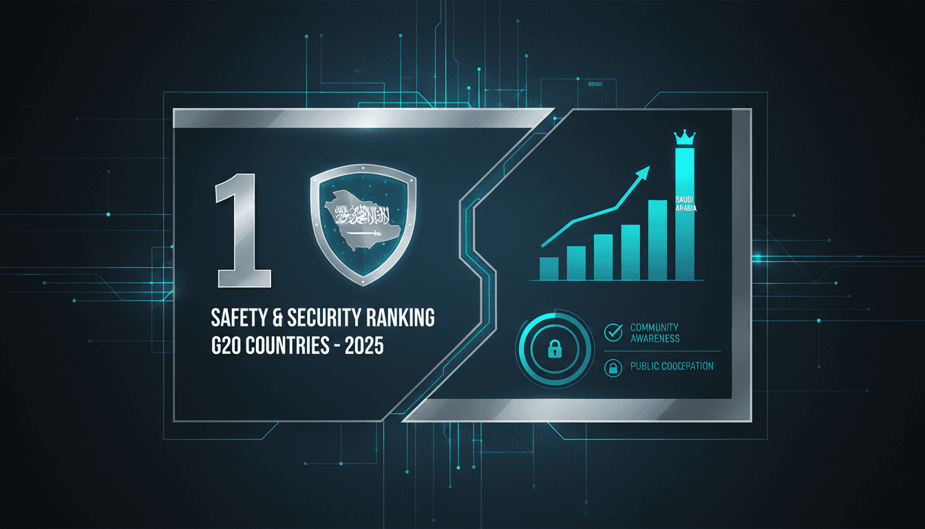 Saudi Arabia's safety ranking among G20 countries for 2025