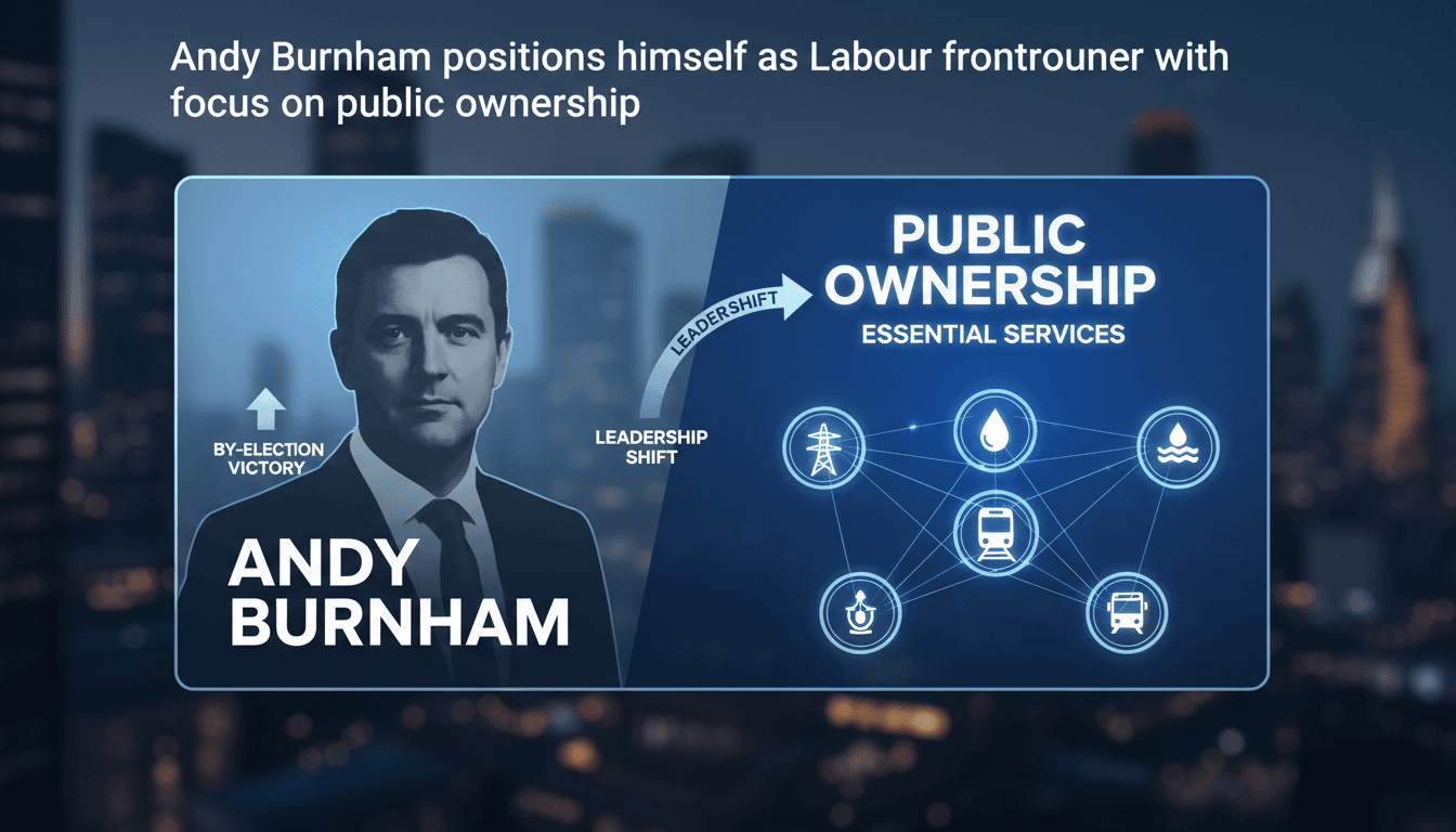 Andy Burnham speaking at a Labour event on public ownership.