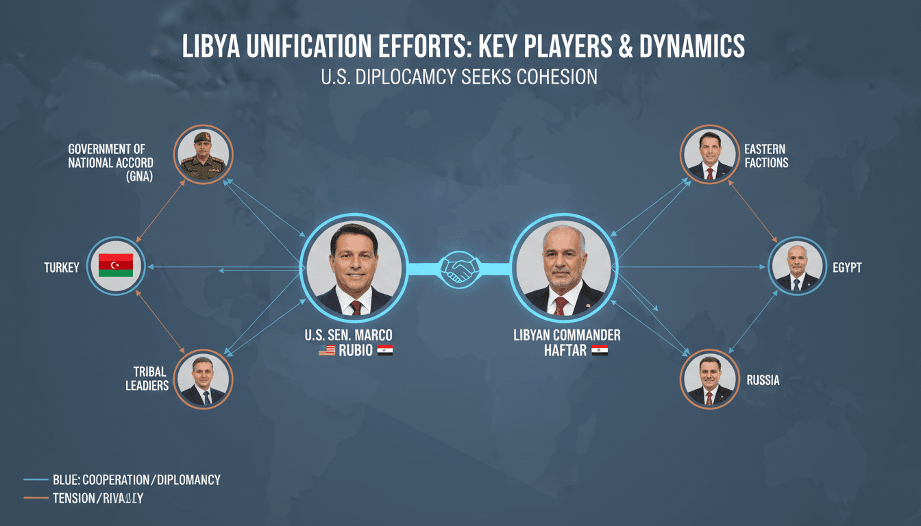 U.S. Senator Marco Rubio meeting with Libyan commander Saddam Haftar in Washington.