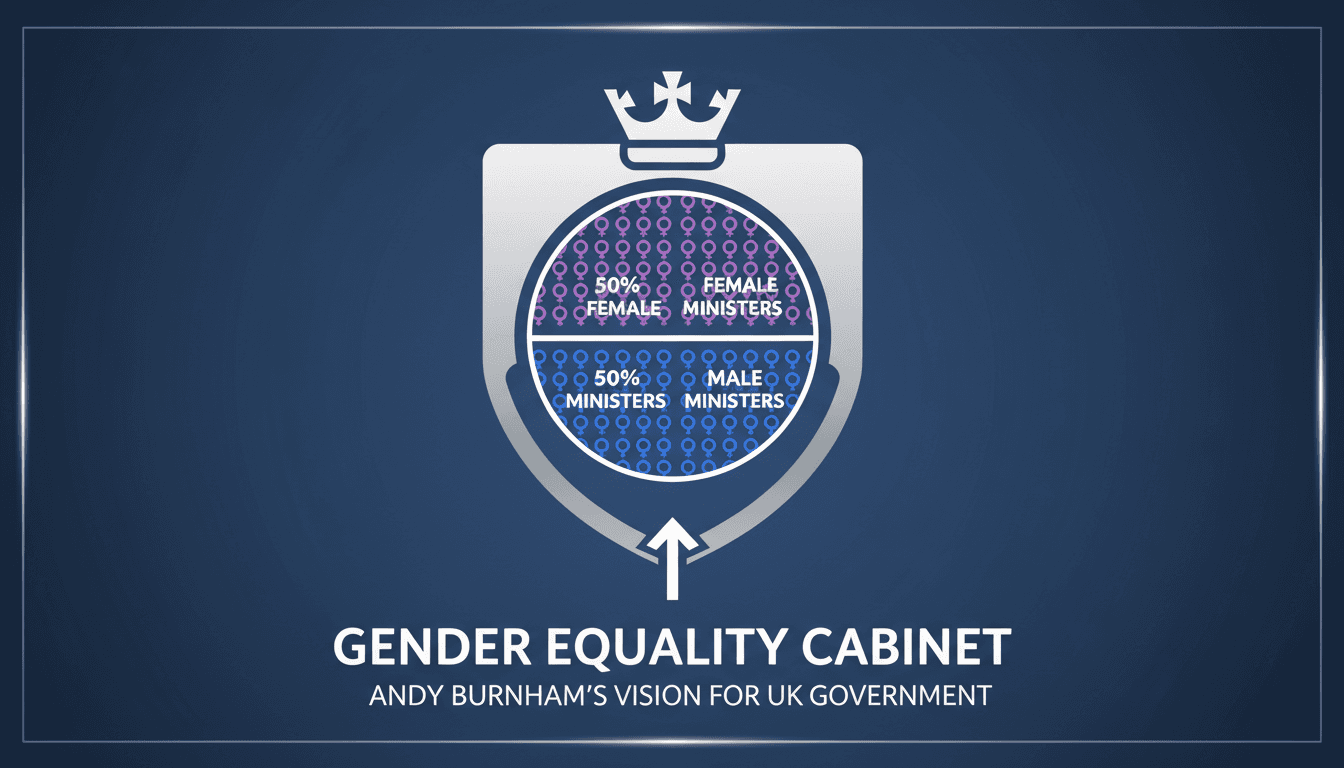 Andy Burnham presenting his vision for gender equality in government