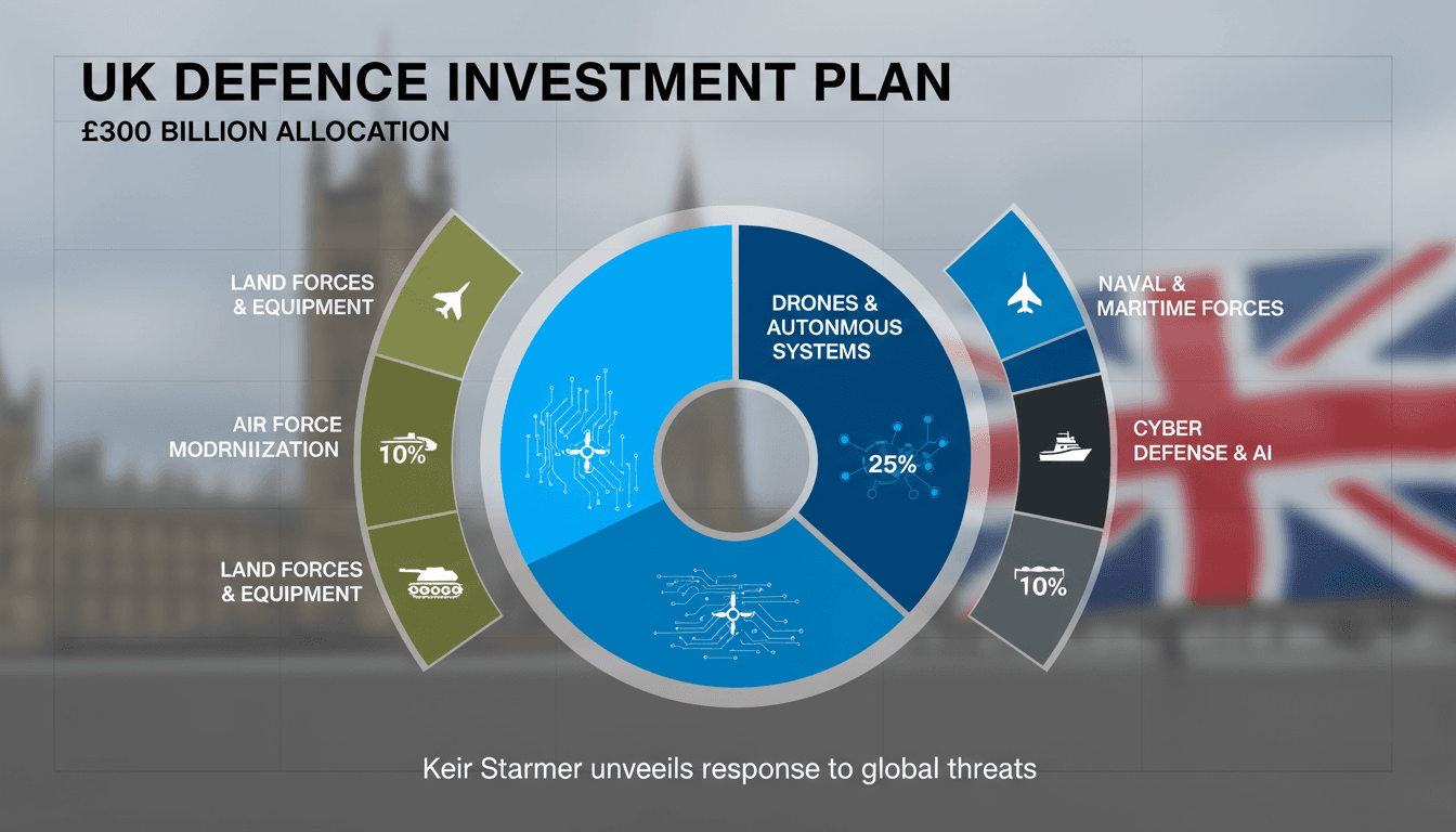 UK Prime Minister Keir Starmer announcing defense investment plan