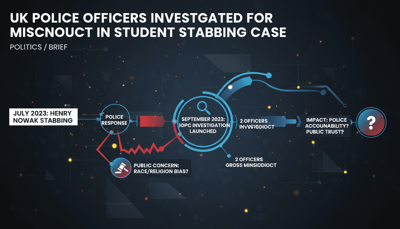 Police officers under investigation for misconduct in student stabbing case.