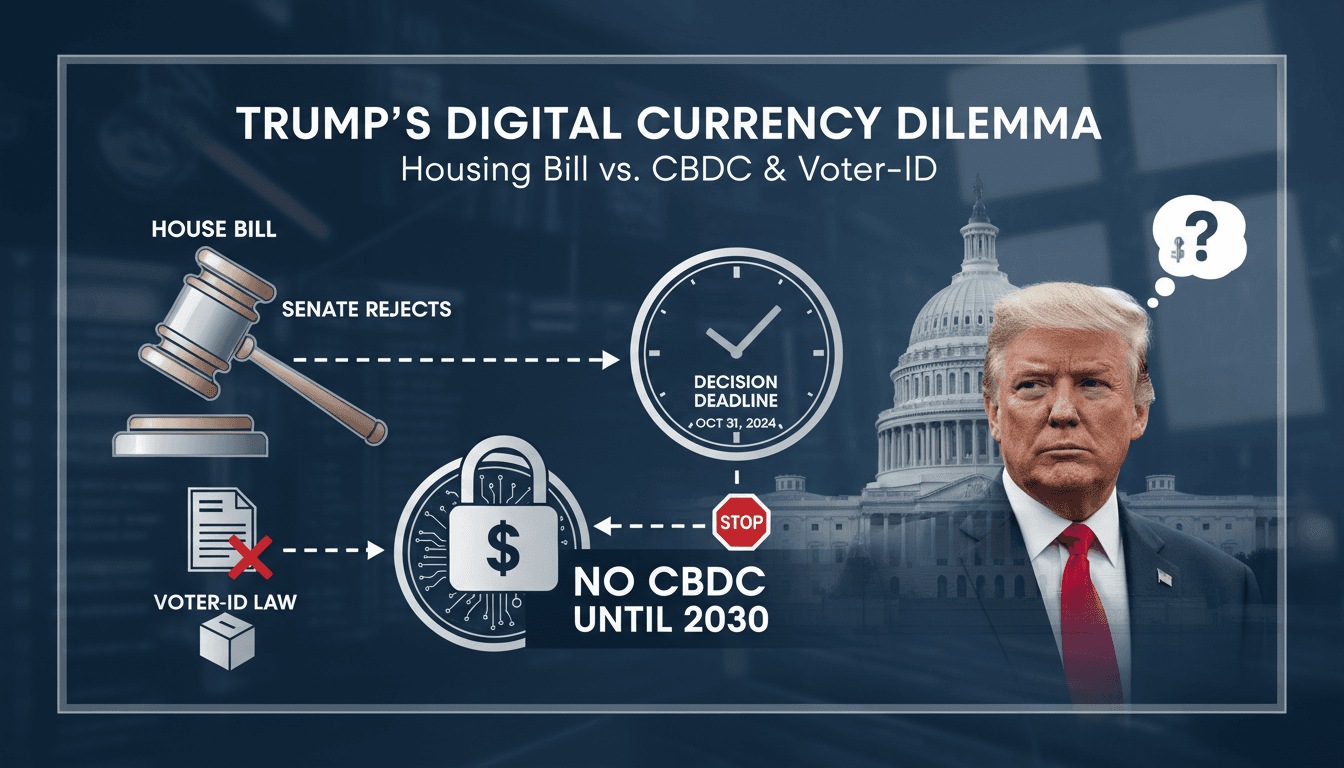 Trump Faces Deadline on Housing Bill That Could Block CBDC Until 2030