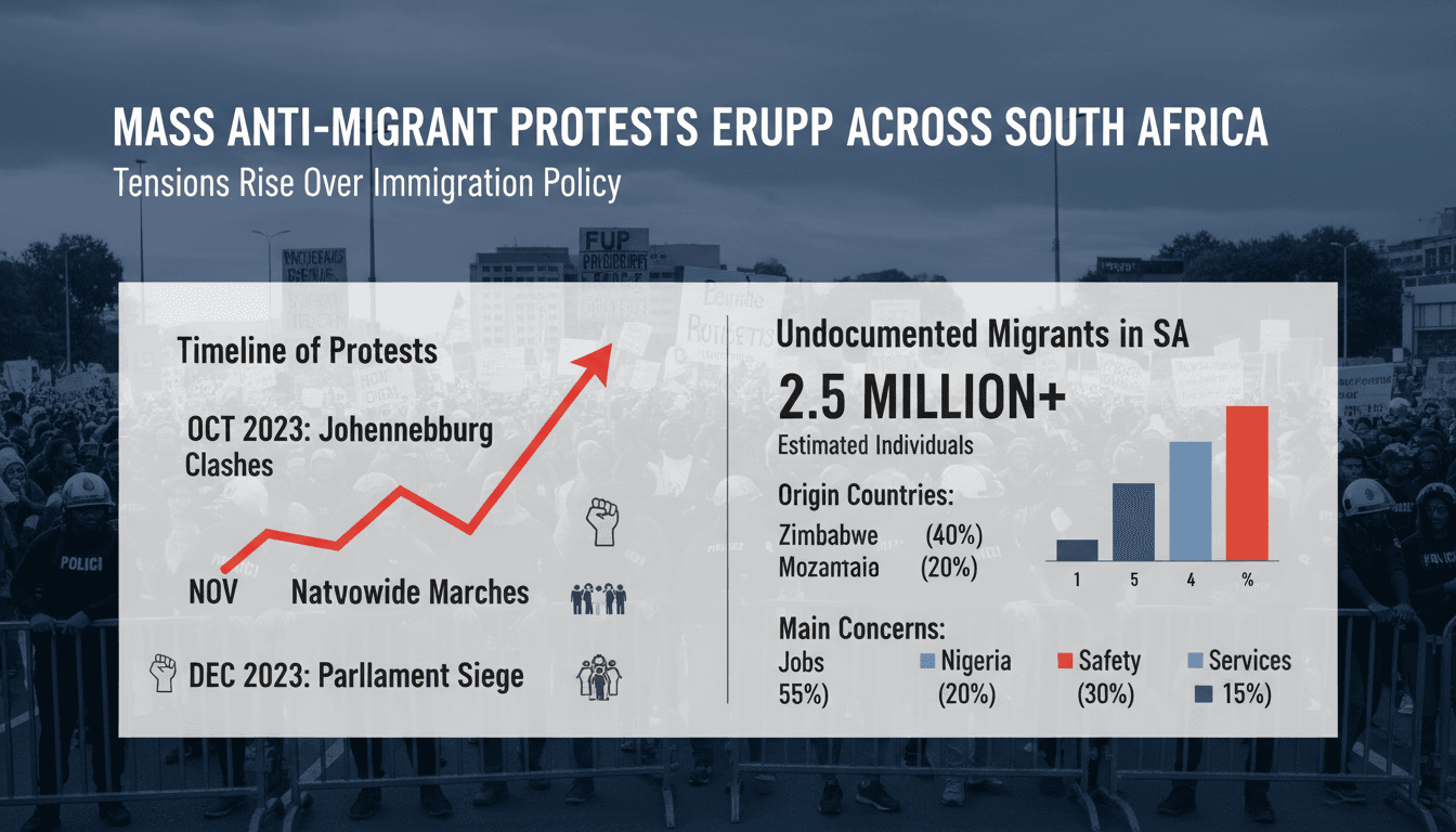 Mass anti-migrant protests erupt across South Africa as tensions rise