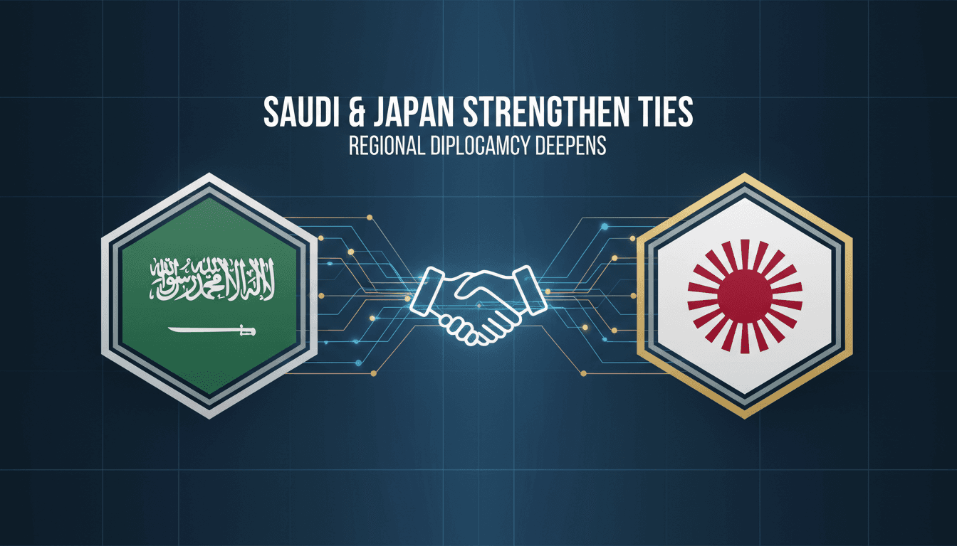 Saudi and Japanese foreign ministers discussing regional developments.