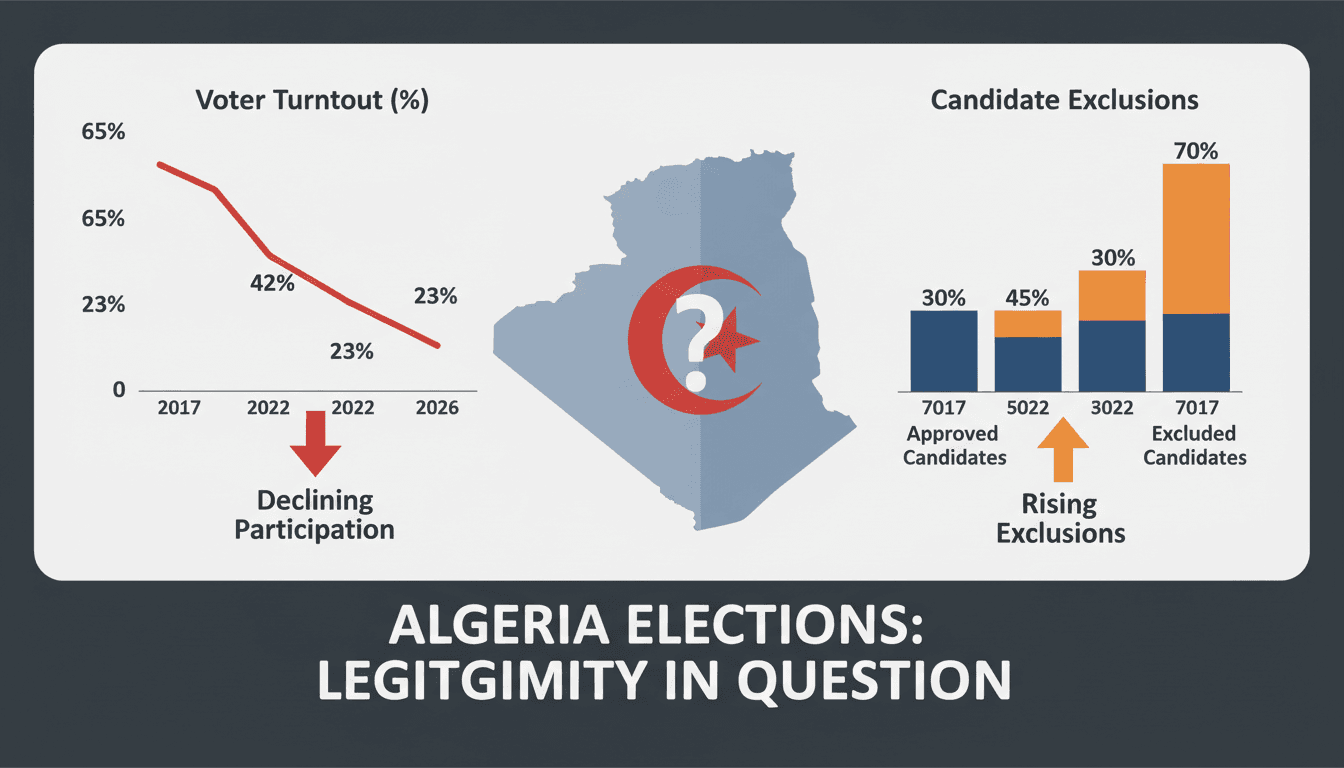 Voters casting ballots in Algeria's parliamentary elections