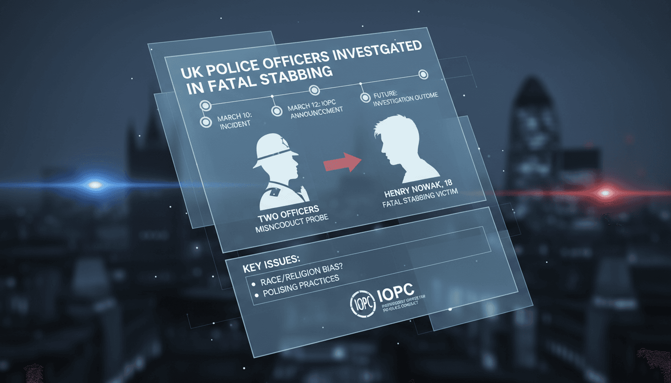 UK police officers under investigation for misconduct in fatal stabbing of student