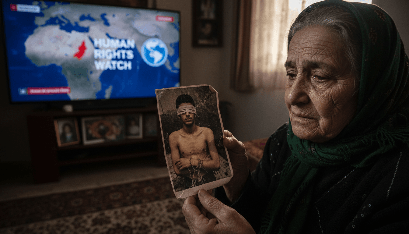 Blindfolded Palestinian man in Israeli custody raising human rights concerns