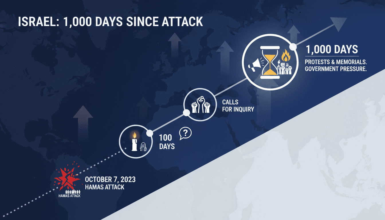 Israel Marks 1,000 Days Since Hamas Attack with Protests and Memorials
