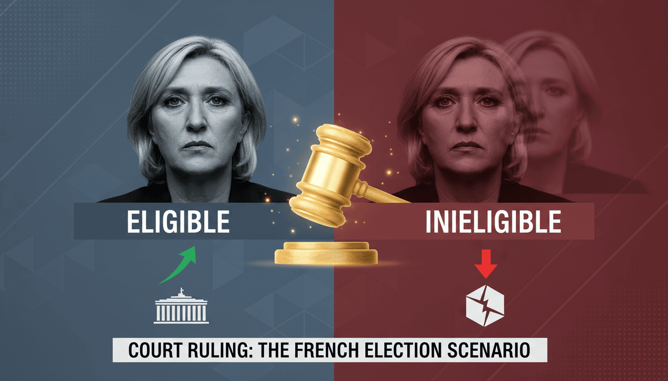 Marine Le Pen speaking at a political rally in France.