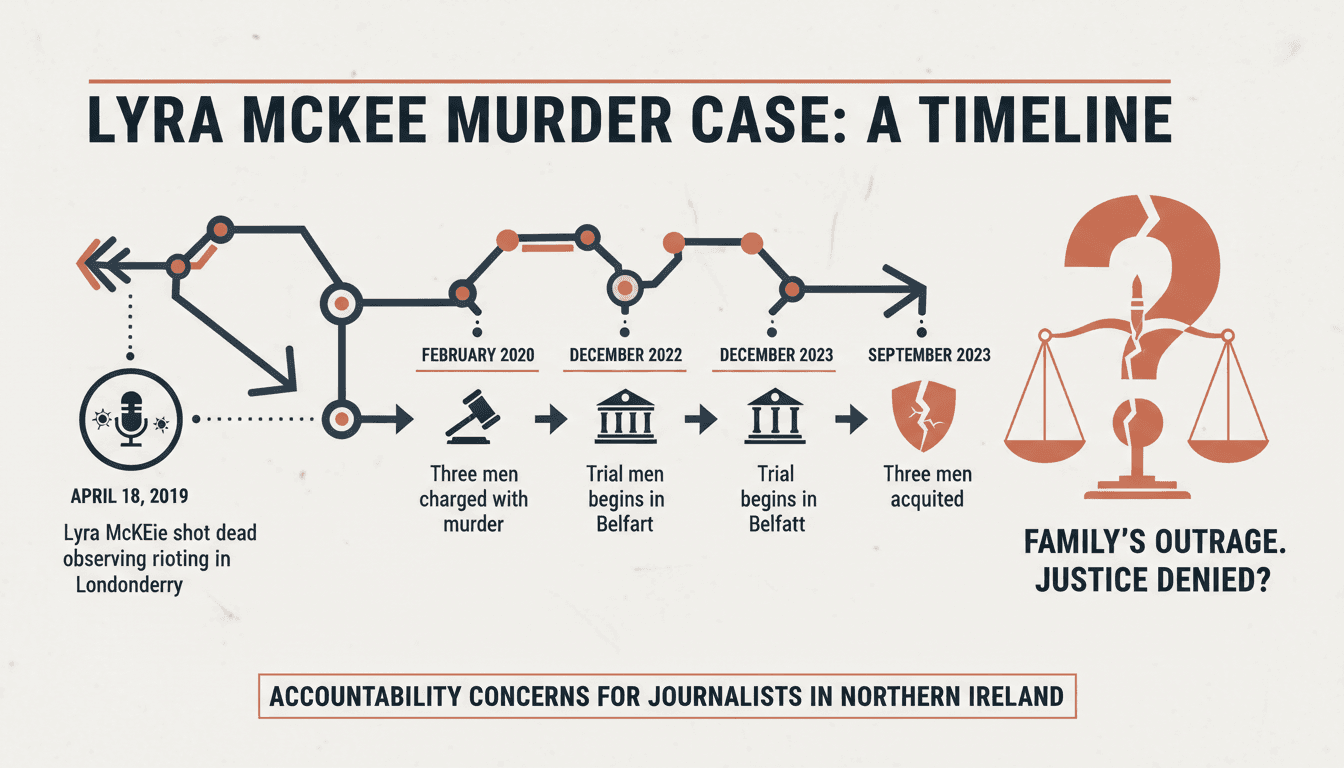 A somber tribute to journalist Lyra McKee, highlighting the impact of her murder on media safety.