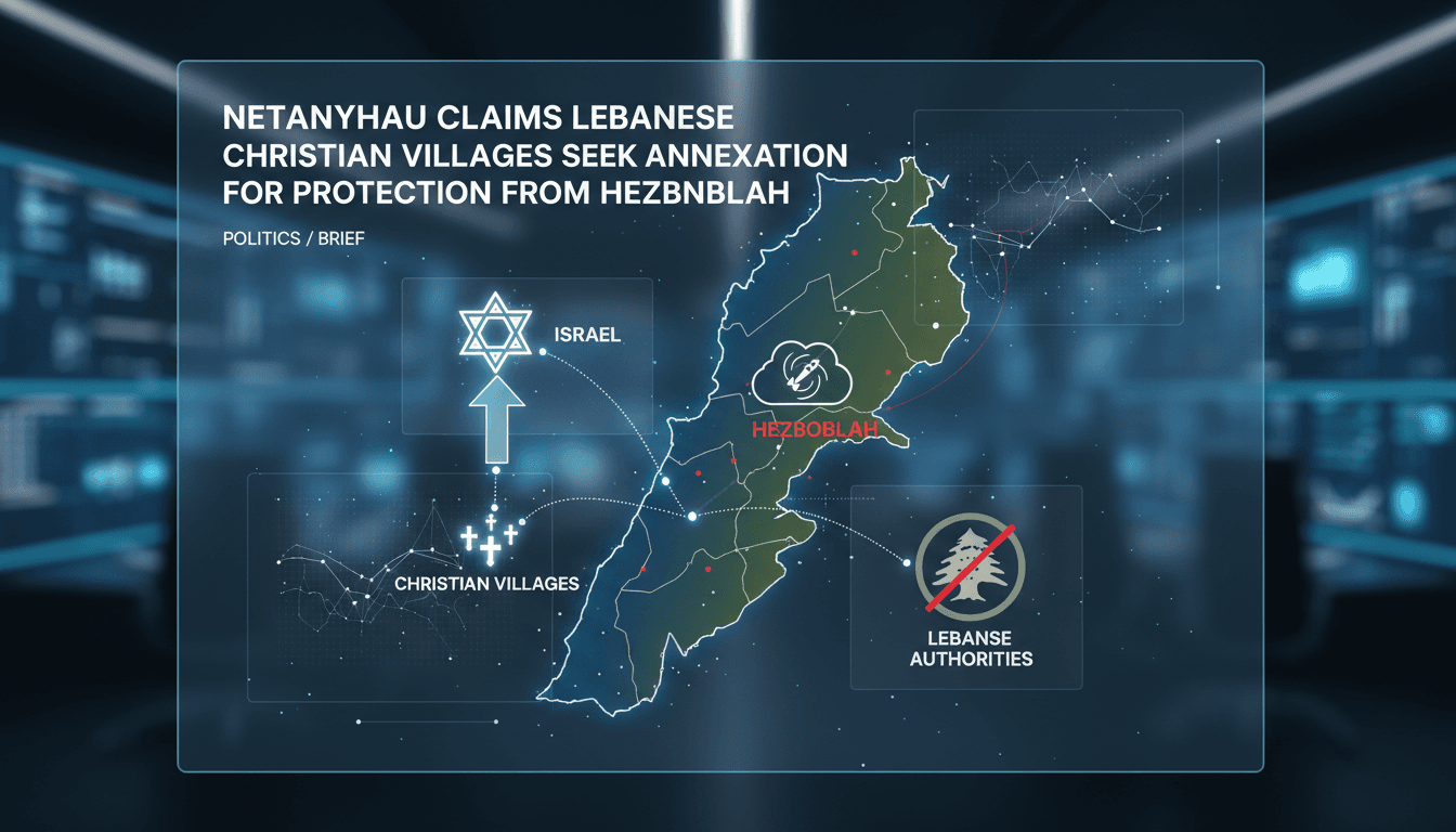 Map illustrating the geopolitical tensions between Israel and Lebanon regarding Hezbollah's influence.