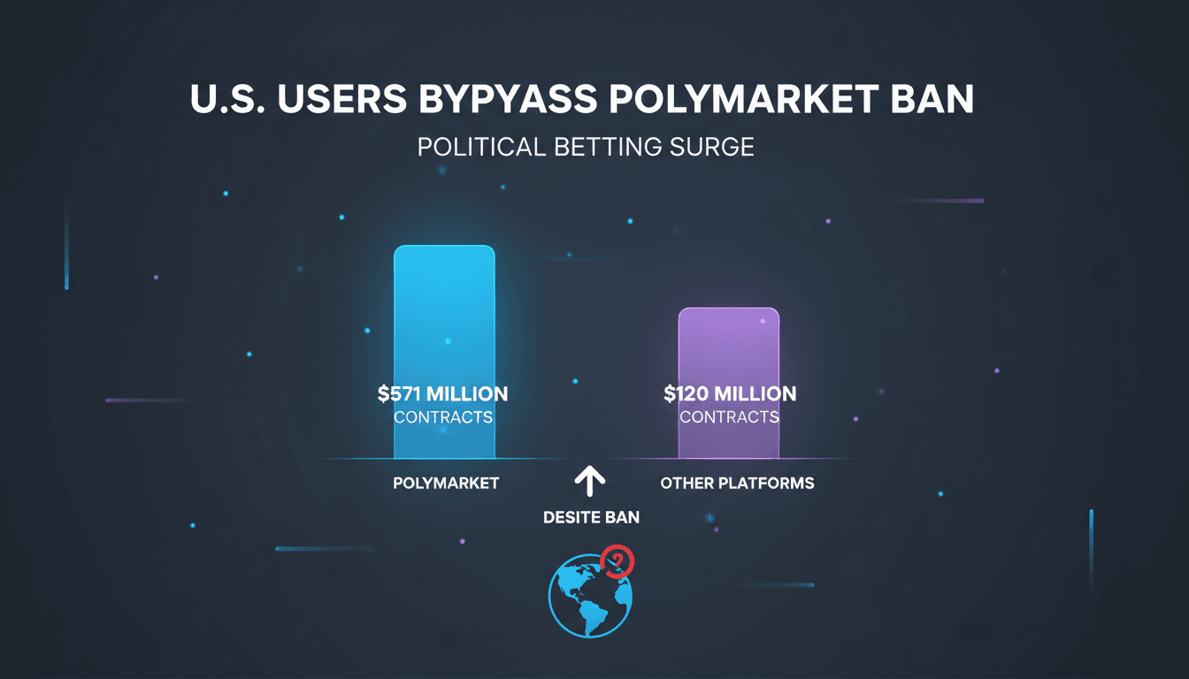 U.S. users engaging in political betting on Polymarket despite restrictions.