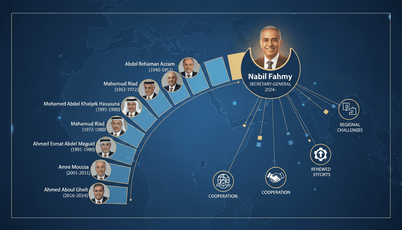 Nabil Fahmy, new Secretary-General of the Arab League, addressing regional challenges.