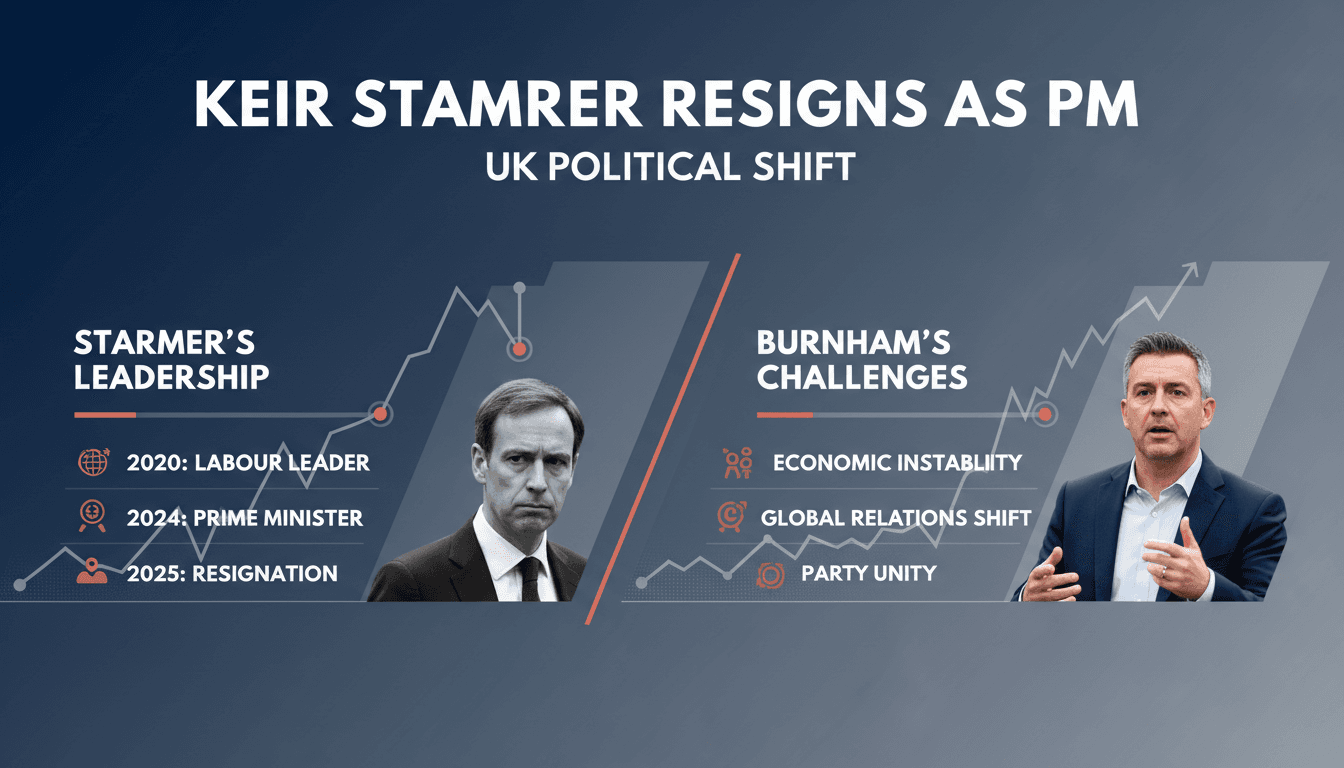 Keir Starmer announcing his resignation as Prime Minister of the UK.
