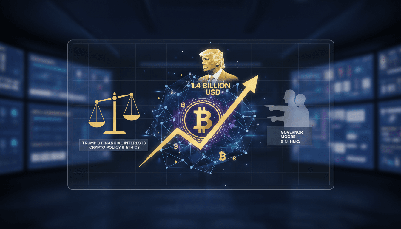 President Trump discussing cryptocurrency earnings and ethical implications.