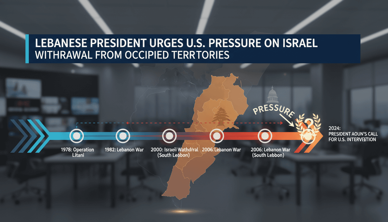 Lebanese President Joseph Aoun addressing U.S. intervention on Israel's withdrawal from occupied territories.