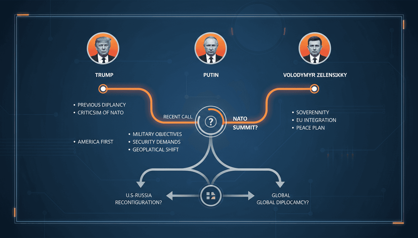 Donald Trump and Vladimir Putin discussing mediation efforts for the Russia-Ukraine conflict.