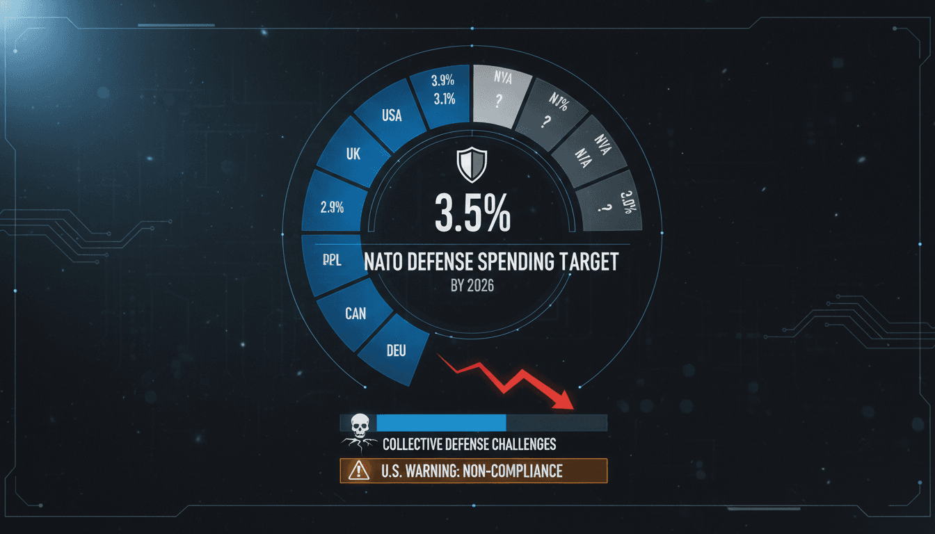 NATO leaders discussing defense spending strategies at the summit.