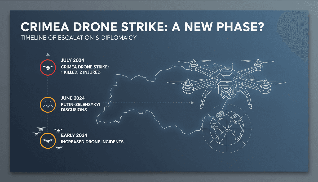 Ukrainian drone strike in Crimea resulting in civilian casualties