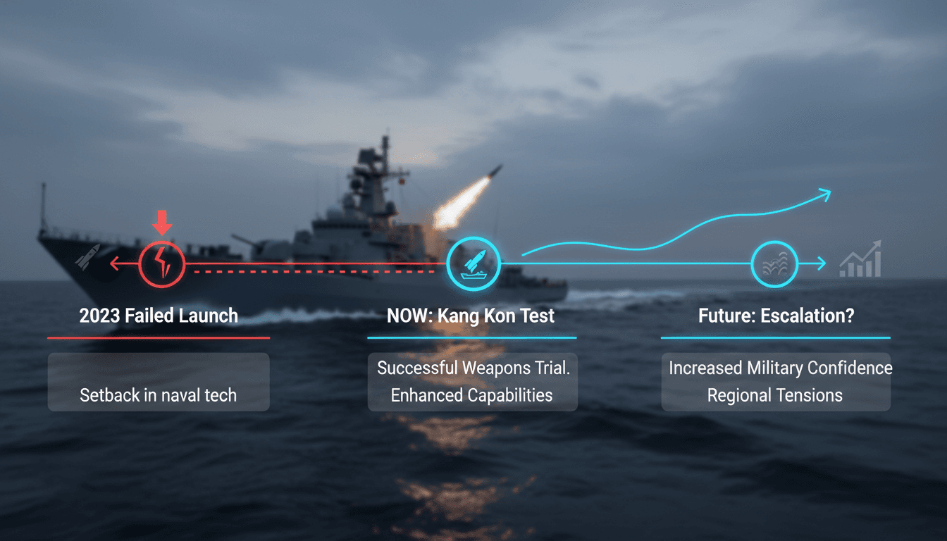 North Korea successfully tests naval weapons aboard destroyer Kang Kon