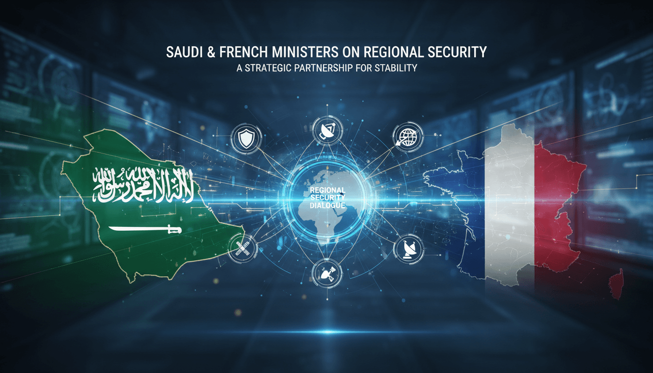 Saudi and French foreign ministers discussing regional security over the phone.