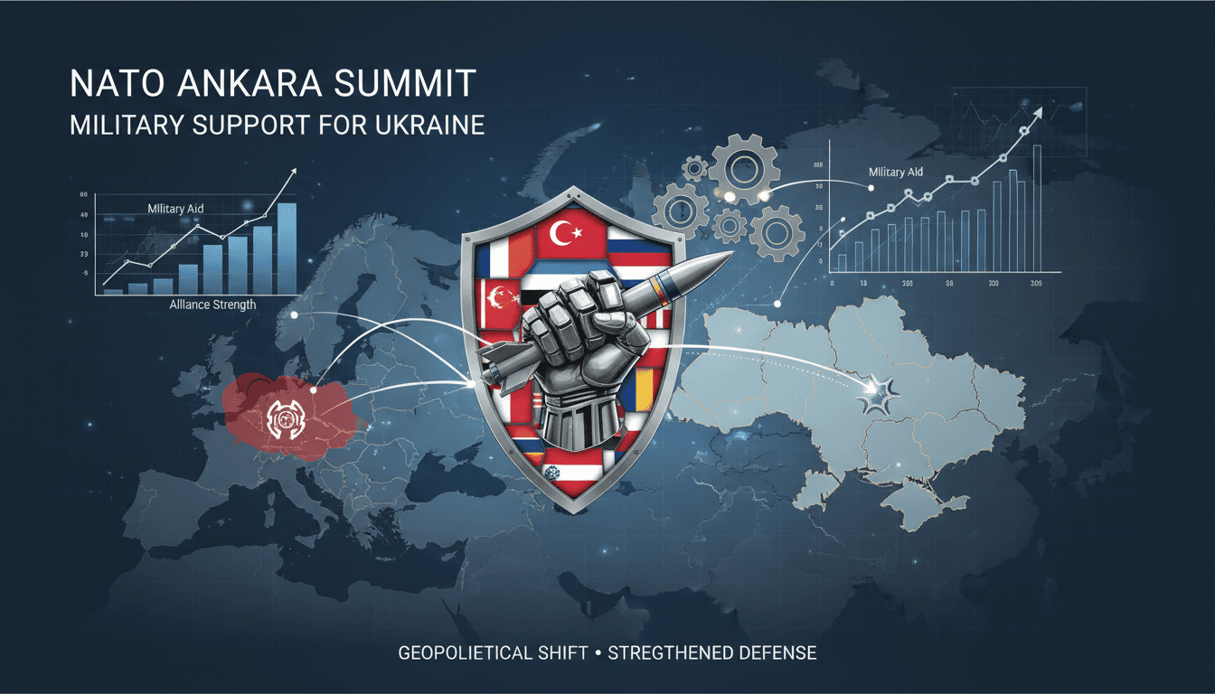 NATO leaders at the Ankara summit discussing military support for Ukraine.
