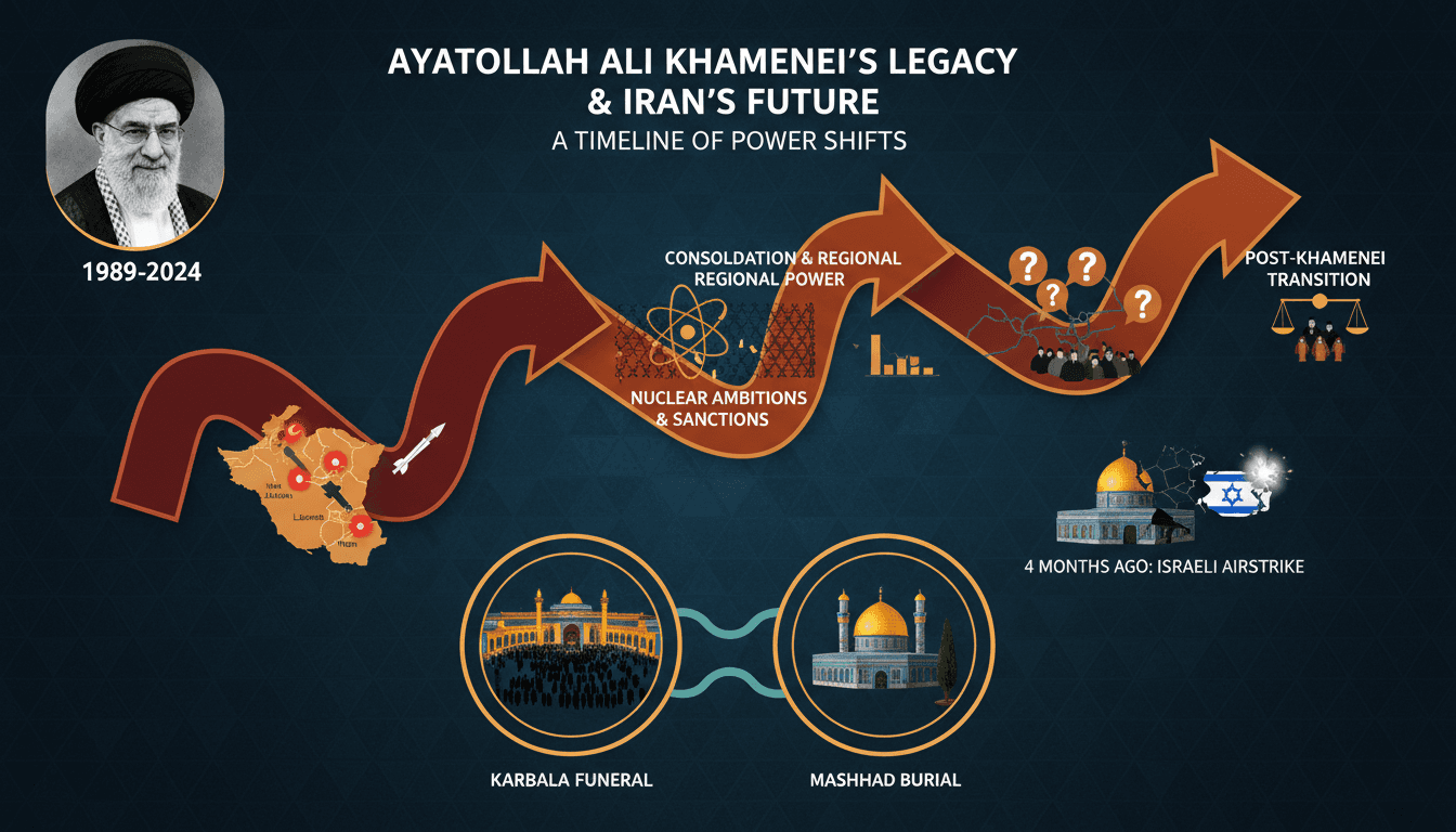 Ayatollah Khamenei's funeral procession in Karbala, Iraq.