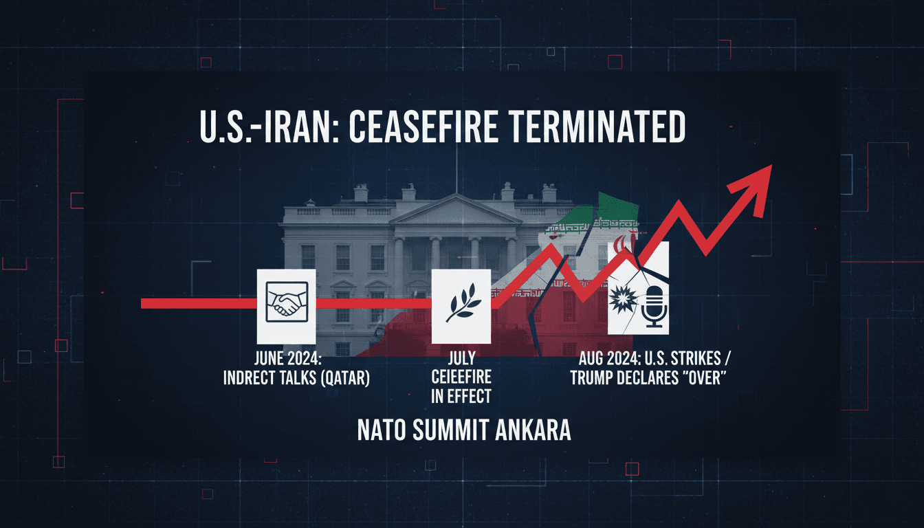 President Trump at NATO summit announcing end of Iran ceasefire