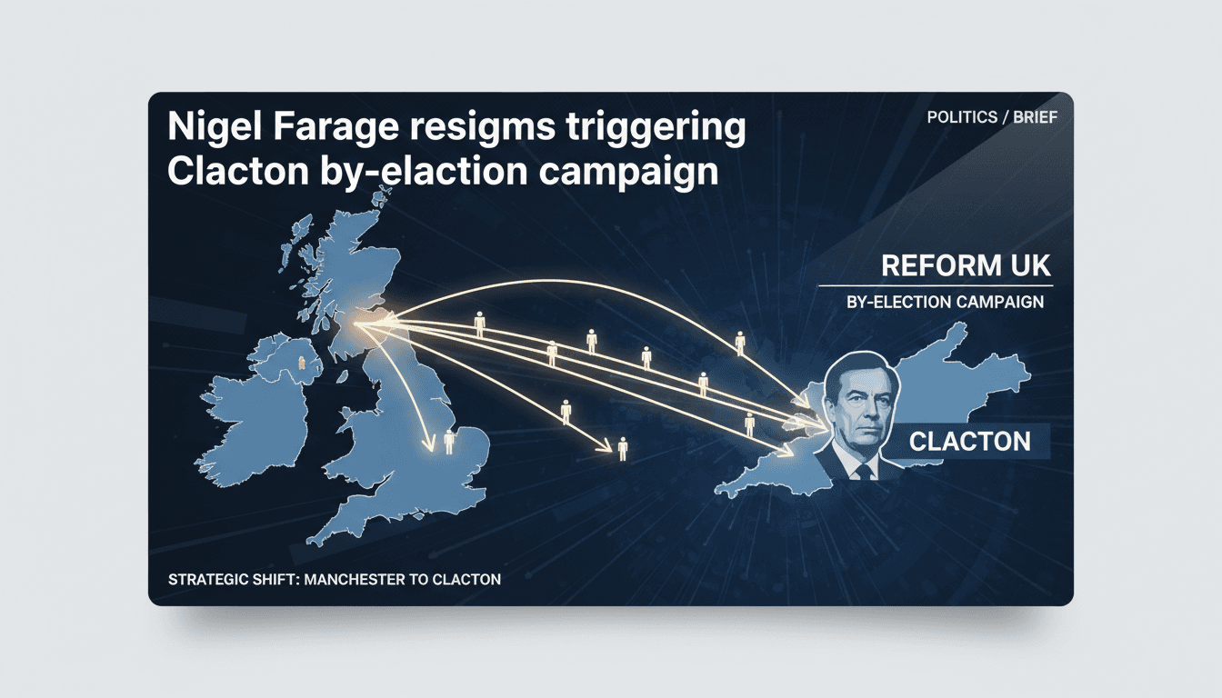 Nigel Farage announcing his resignation and the upcoming Clacton by-election.