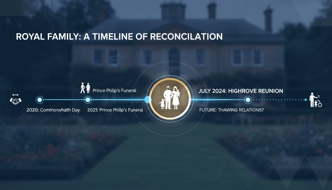 King Charles III with Prince Harry and Meghan at Highgrove House
