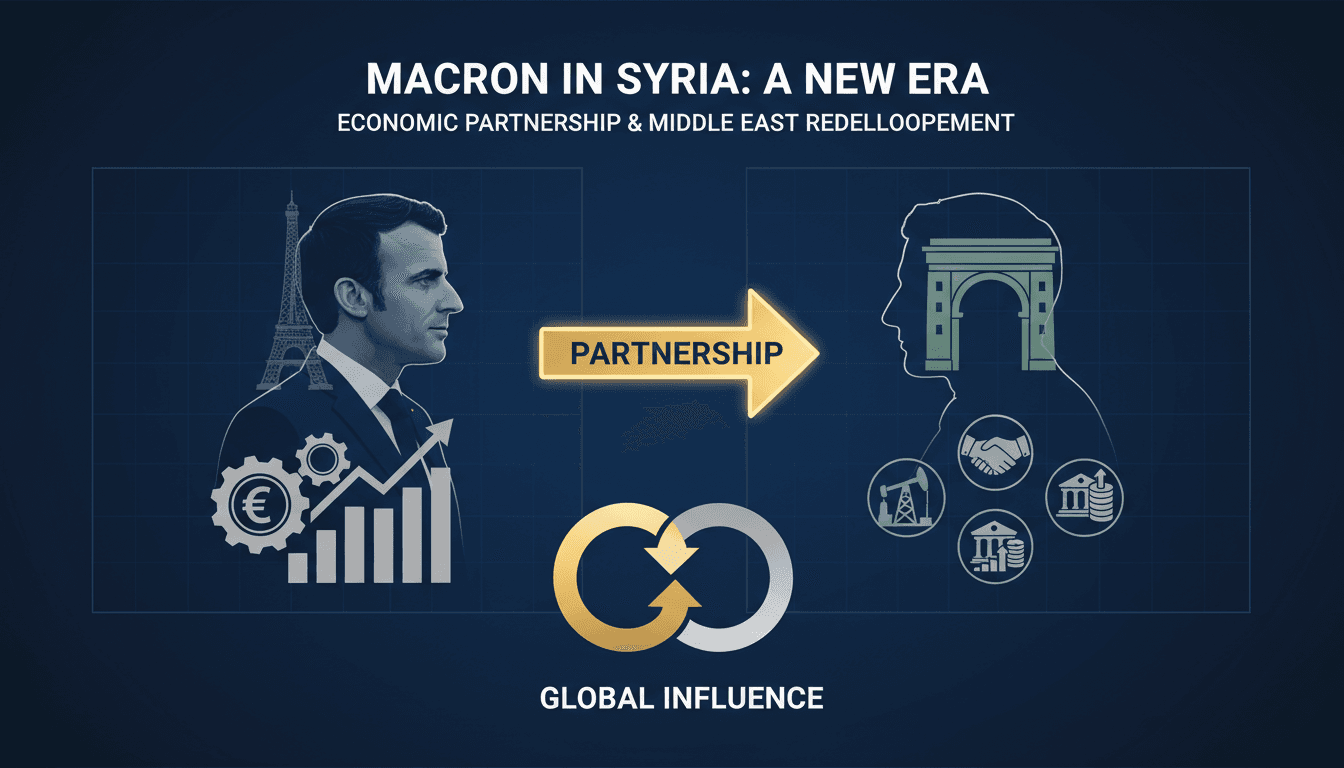 French President Emmanuel Macron during his visit to Syria