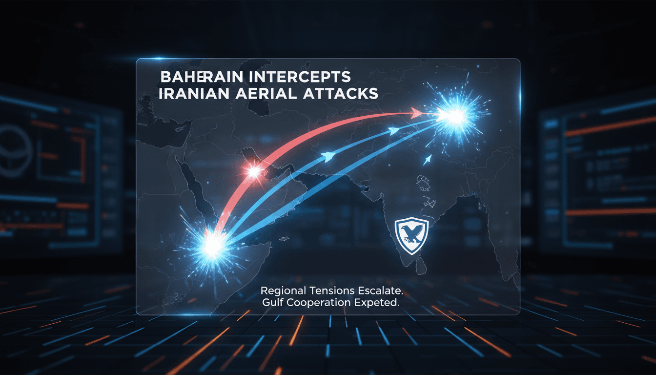 Bahrain air defense systems intercepting aerial threats