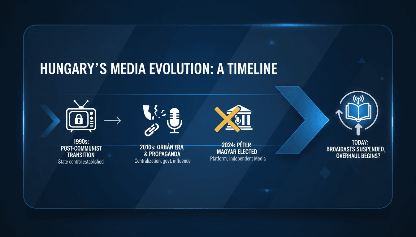 A visual representation of Hungary's media landscape transformation.