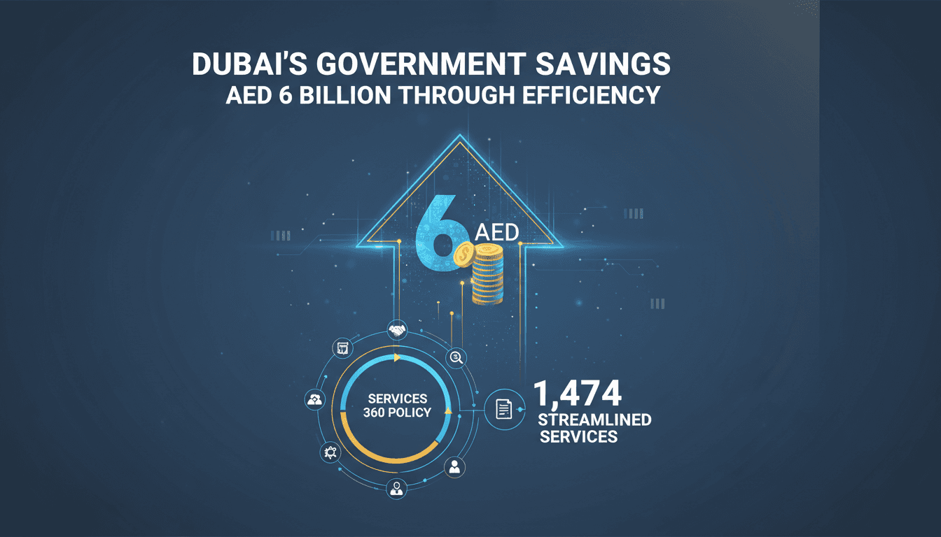 Infographic showing AED 6 billion savings in Dubai's government services