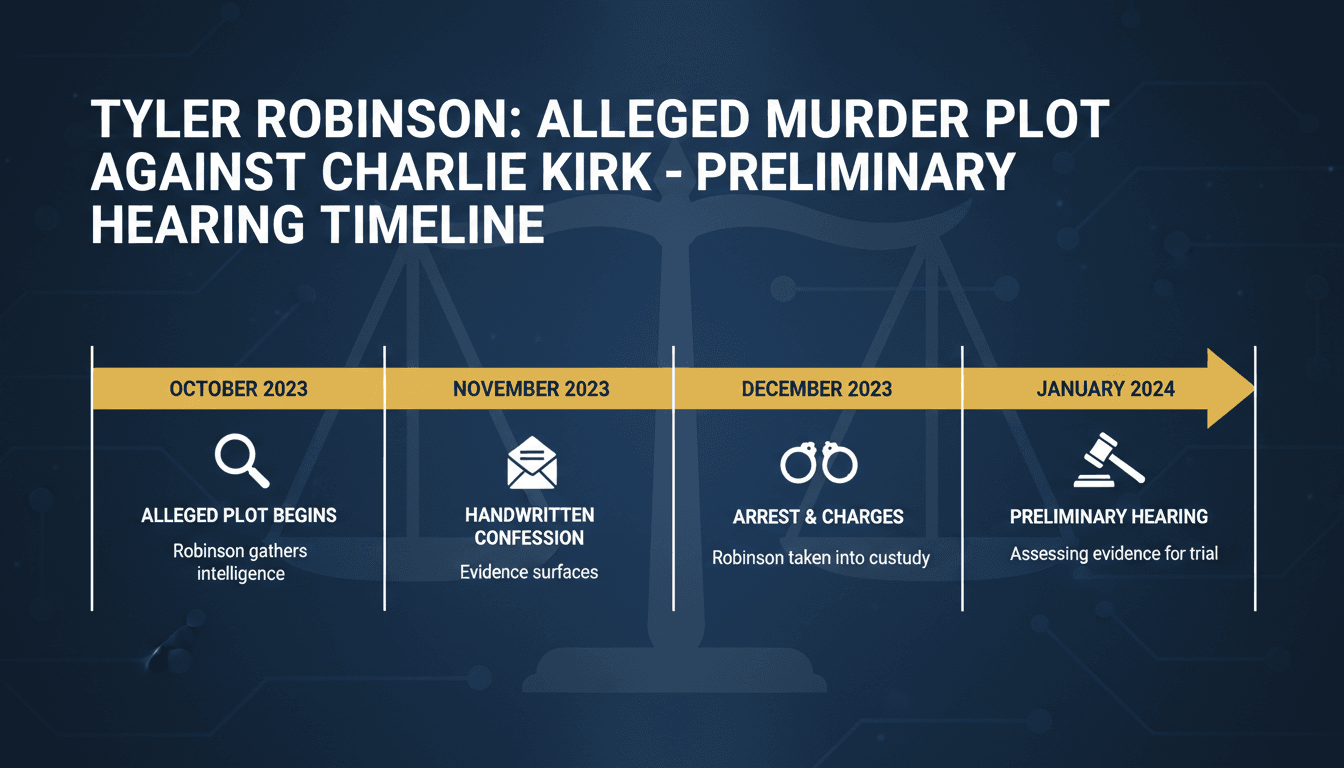 Tyler Robinson in court for preliminary hearing on murder plot against Charlie Kirk.