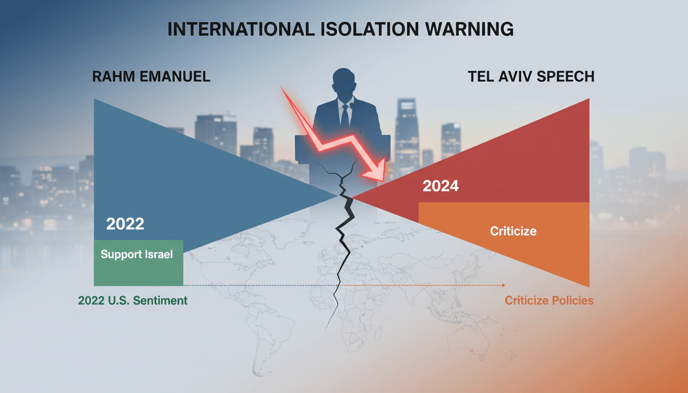 Rahm Emanuel warns Israel of international isolation in Tel Aviv speech