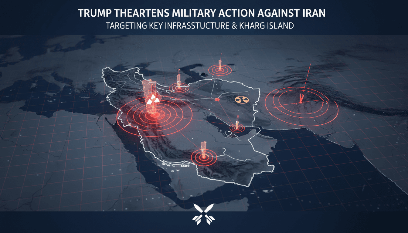 President Trump discussing military action against Iran with advisors.
