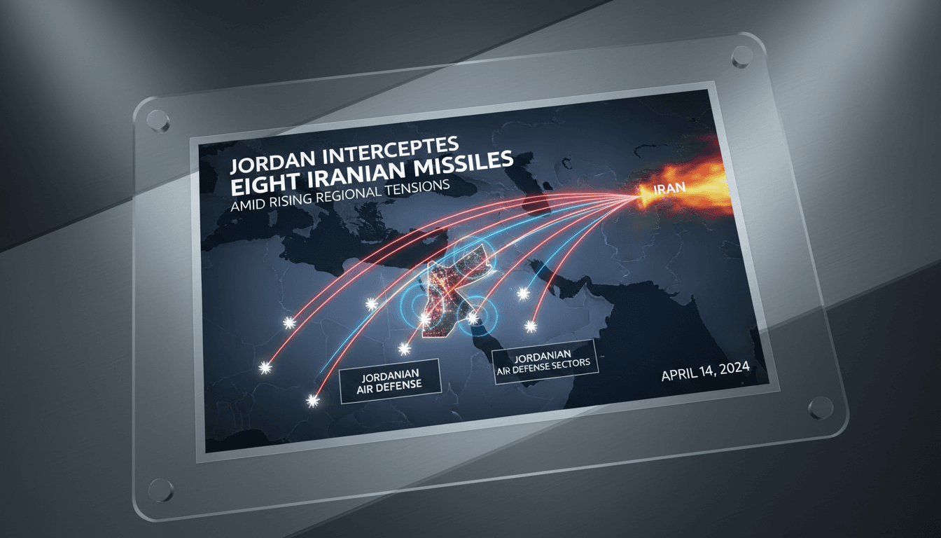 Jordanian air defense systems intercepting missiles in the sky