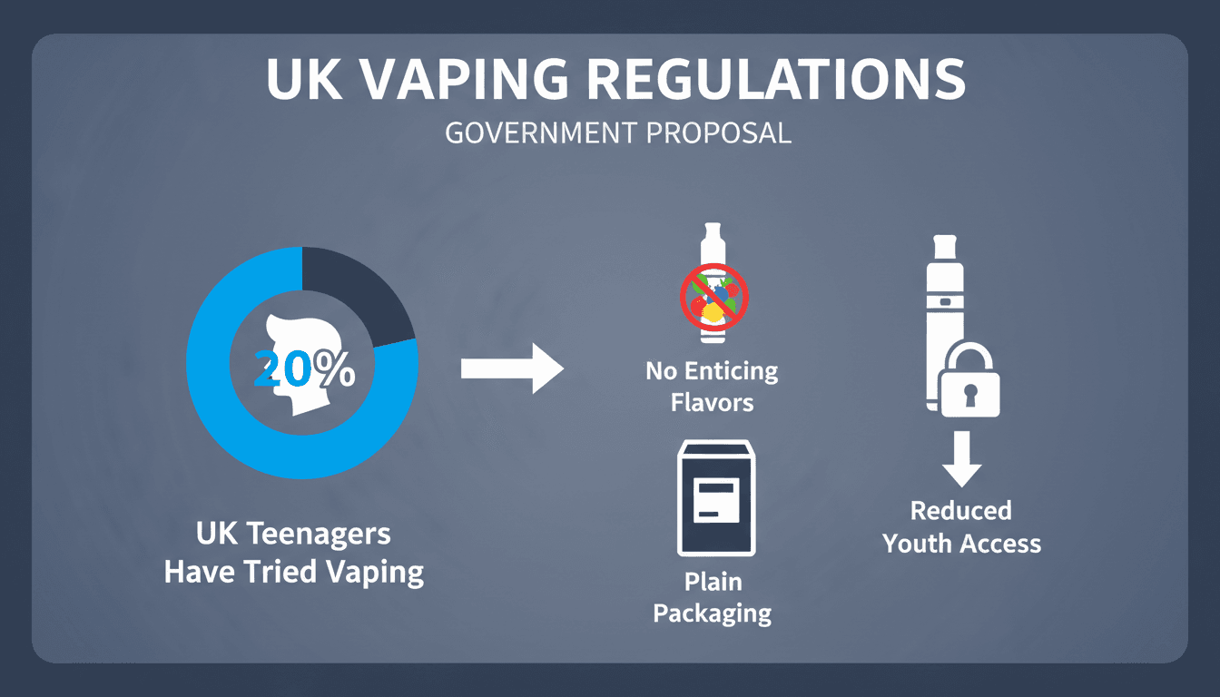 A graphic showing proposed regulations for youth vaping in the UK.