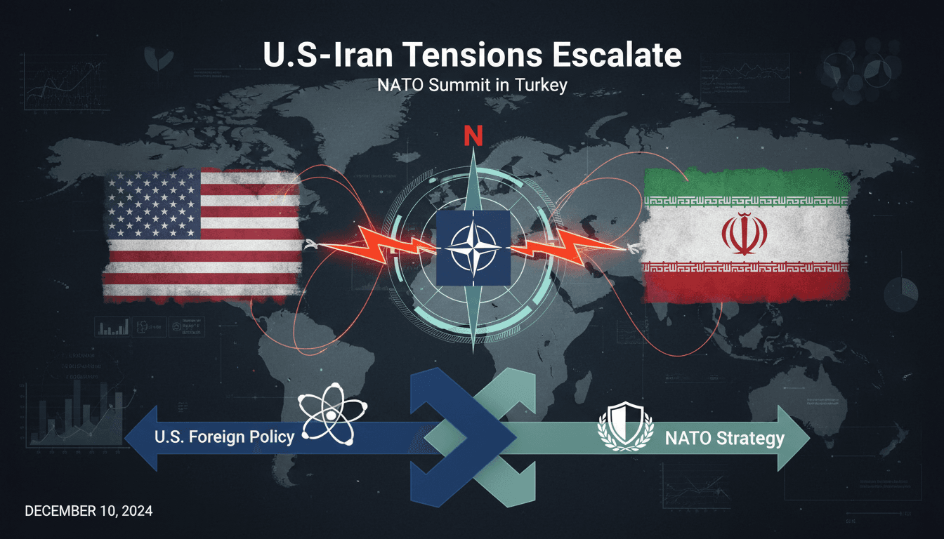 President Trump at the NATO summit in Turkey discussing U.S.-Iran relations.