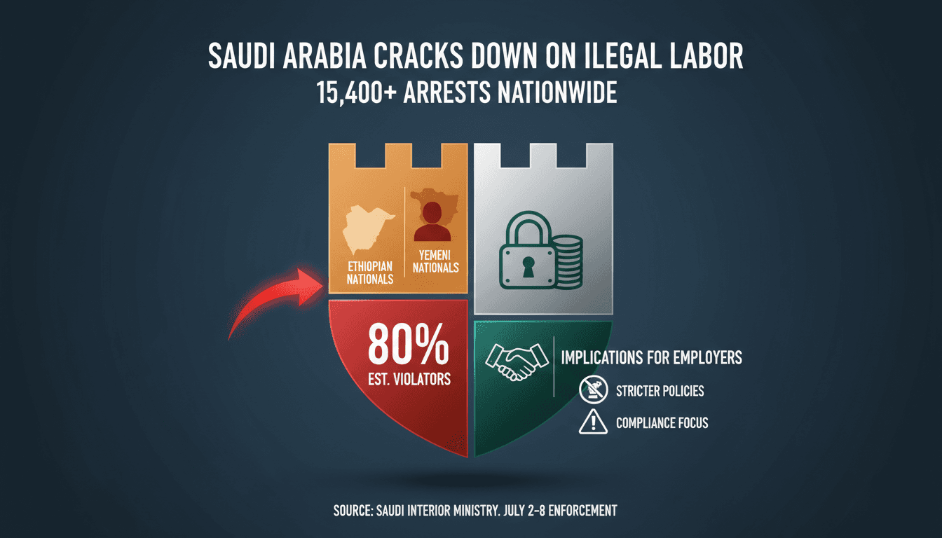 Saudi Arabia immigration enforcement crackdown visual representation