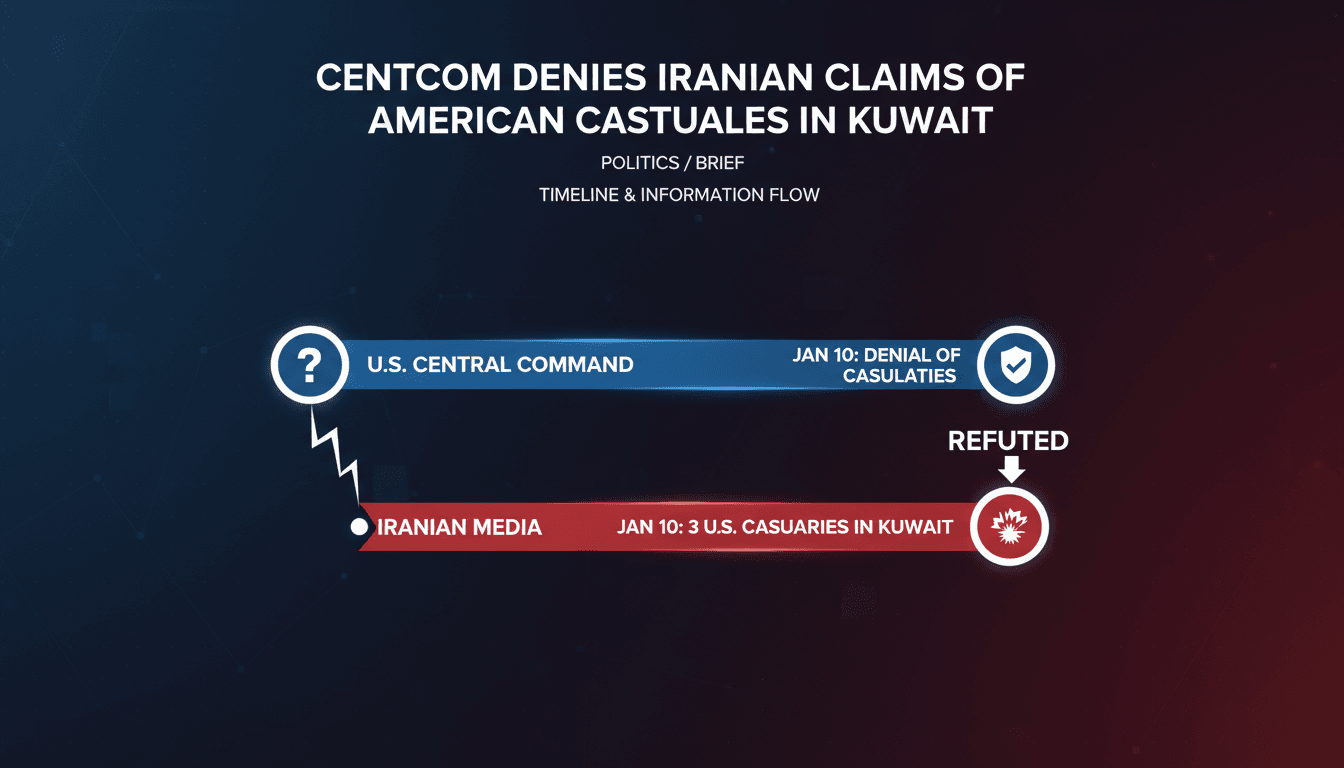 U.S. Central Command logo with a backdrop of military operations in Kuwait.