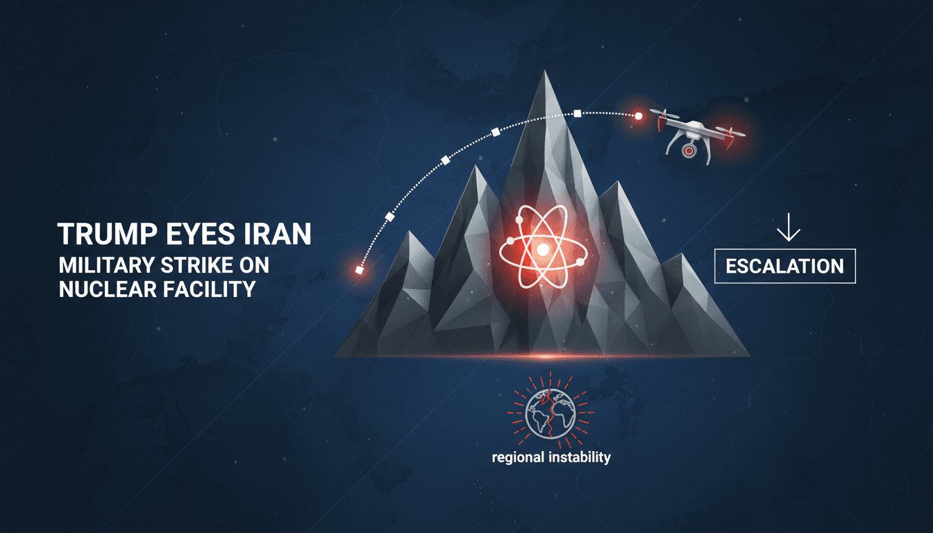 President Trump discusses military strategy regarding Iran's nuclear facility.