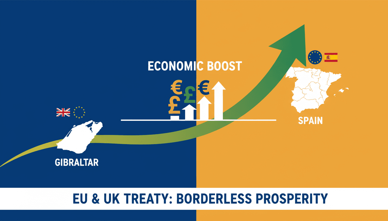 Treaty signing between EU and UK officials regarding Gibraltar and Spain border checks