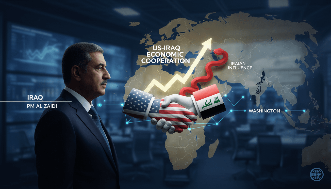 Iraqi Prime Minister Ali Al Zaidi during his visit to Washington for economic discussions.