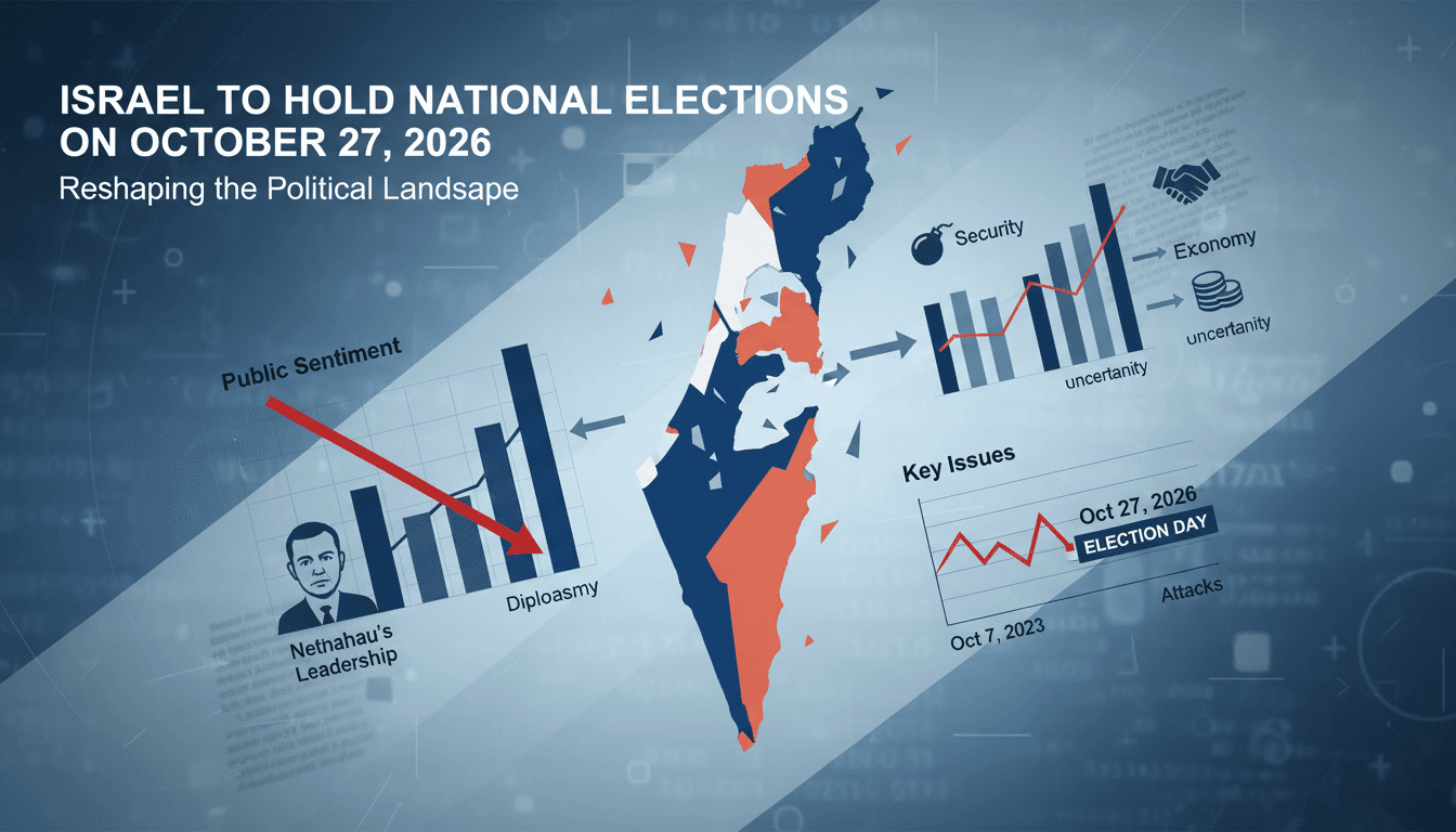 A graphic representation of Israel's political landscape ahead of the 2026 elections.