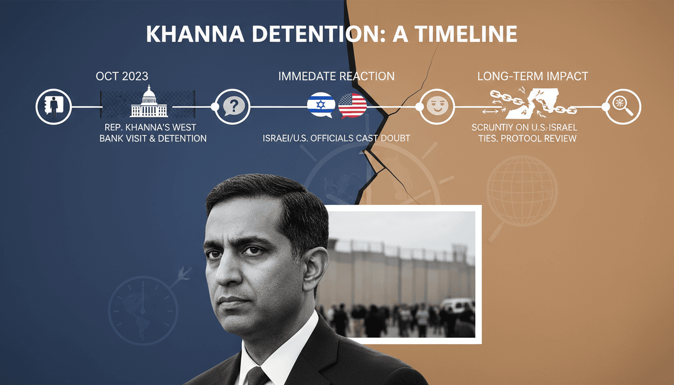 Congressman Ro Khanna speaking during a congressional delegation visit to the West Bank.