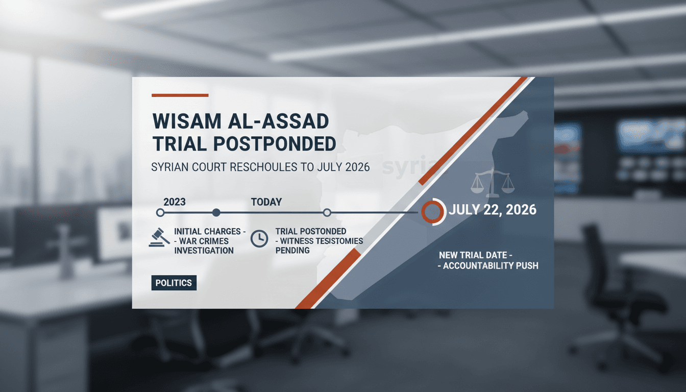 Wisam al-Assad trial postponement in Syrian court